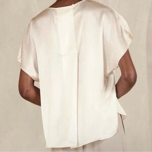 Banana Republic Ivory Silk Blouse Large